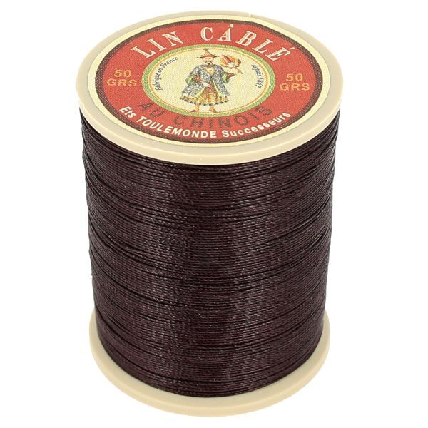 Fil de lin câblé glacé Au Chinois marron terre 332, haute résistance en 133m