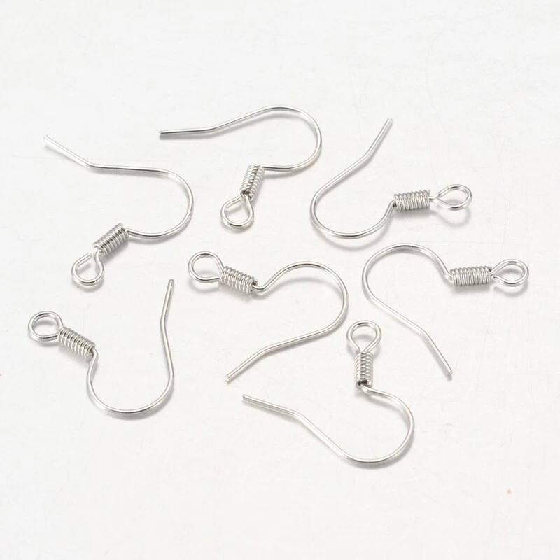 5000 pcs Nickel Free Platinum Iron Earring Hooks Ear Wire Findings 15~16x20~22mm - Image 2 of 3