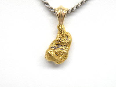 Echter natürlicher Alaska - Yukon Goldnugget Anhänger mit schwerer 14k Gold Kaution