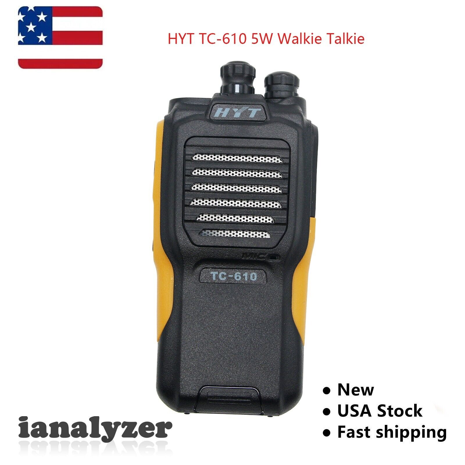 5W Walkie Talkie IP66 Handheld Transceiver VHF UHF 16CH 5-10KM HYT TC-610 US
