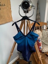 M&S MARINEBLAU & TÜRKIS SCHMUCK BADEANZUG GRÖSSE 16