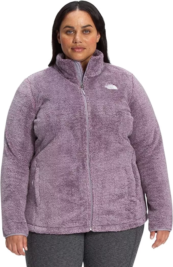 Women's The North Face Osito Fleece Jacket Minimal Gray Pikes Purple NWT 1X