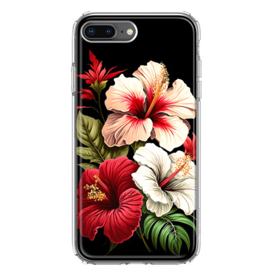 For Apple iPhone 7/8 Plus Shockproof Hibiscus Wild Flowers Floral Case 