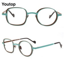 Retro Titanium Eyeglass Frames for Men Mismatch Eyewear Vintage Women Spectacles