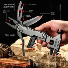 Multifunction Folding Pliers Multitool Claw Hammer Wrench EDC Tool With Sheath