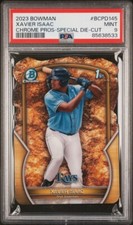 PSA 9 - 2023 XAVIER ISAAC BOWMAN CHROME DIE CUT /49 #BCPD-145 (RAYS) MINT