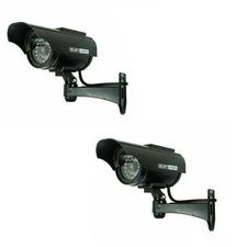 2 Pack Solar Power Fake Dummy Surveillance Security Camera CCTV & Record Light