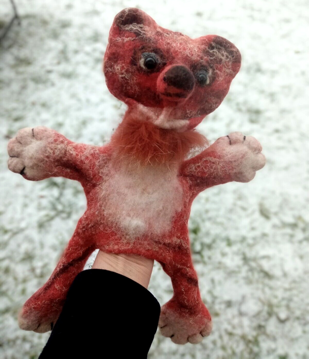 Guante títere oso.Muñeca de fieltro húmedo.Juguete interactivo para niños.BI ...