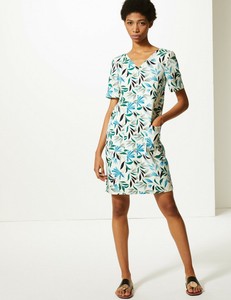 linen mix shift dresses uk