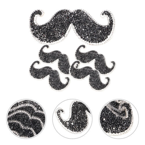  5 Pcs Patch DIY Mustache Badges Men Caps and Hats Easy Iron - Picture 1 of 12