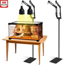 Height Adjustable Dual Lamp Stand Reptile Lighting Terrariums 360 Rotation New