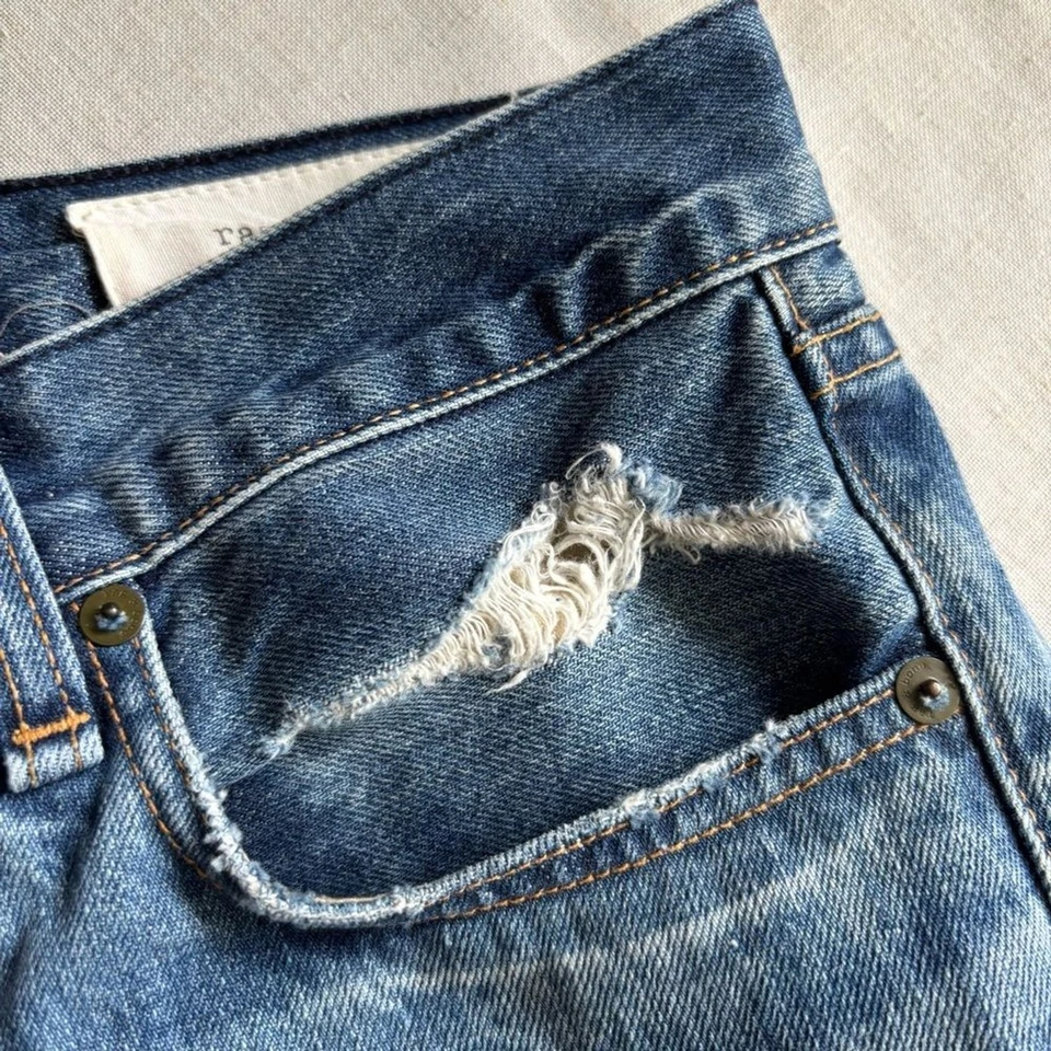 rag & bone Standard Issue Distressed Slim Leg Jeans Size 28 Button Fly - Image 4 of 4