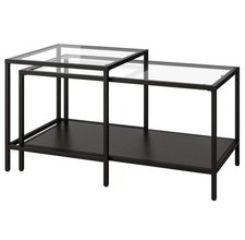 2 Tavolini Ikea - Marrone/nero in vetro