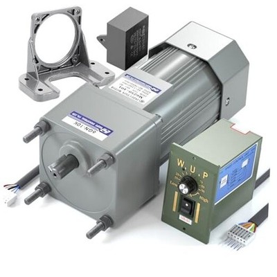 High Torque 110V Electric AC Motor with Speed Controller & Gearbox, 250W