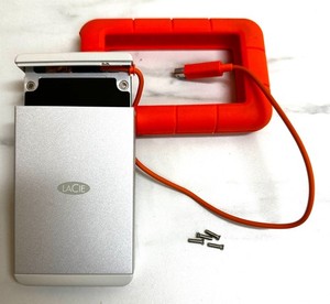 LaCie LRD0TU7 USB-C Enclosure, Thunderbolt Cable. NO Hard Drive + Hard Case