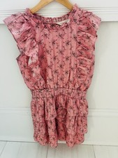 LoveShackFancy Girls Decker Floral Lurex Dress   Pink Ruffle Party Dress