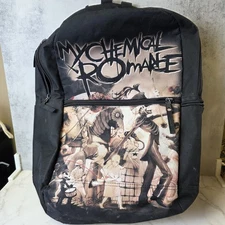 MY CHEMICAL ROMANCE BACKPACK "BLACK PARADE" BIOWORLD BOOK BAG Damaged 