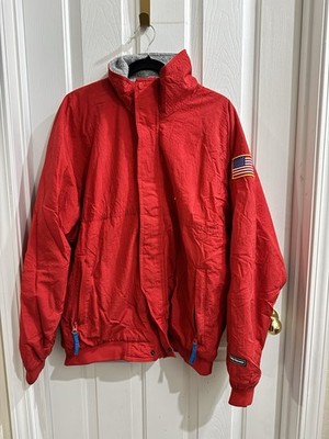 Helly Hansen Men's Jacket Parka Red Fully Lined Zip Up Size Large