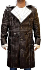Fallout 4 Elder Maxson Brown Distressed Leather Long Coat Arthur Maxson Jacket
