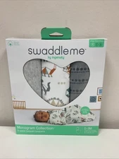 SwaddleMe by Ingenuity Monogram Collection Swaddle, 3-Pack, 0-3 Months G33