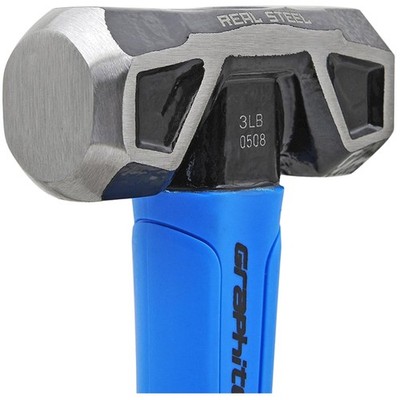 3lb Graphite Sledge Hammer with Rubber Grip