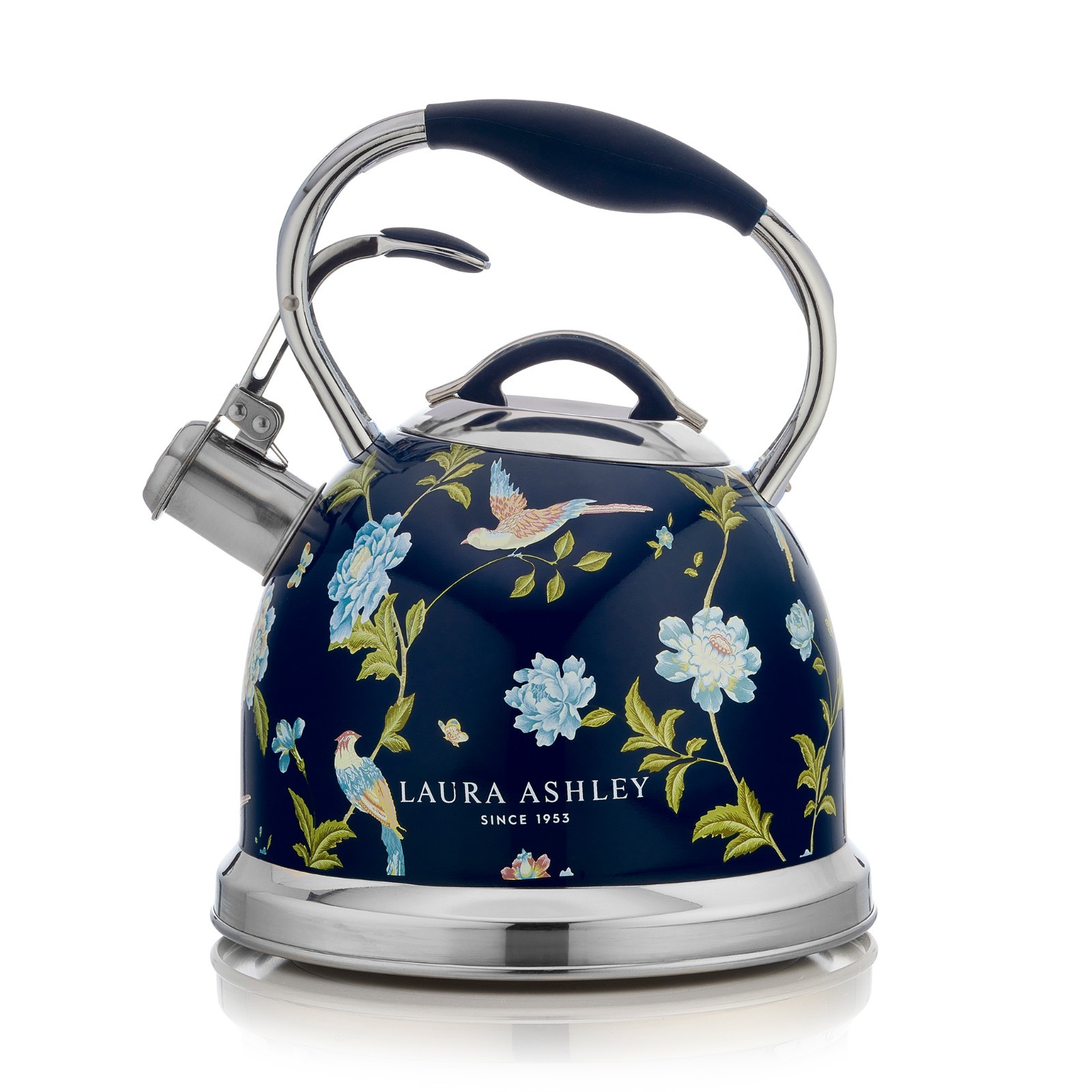 Laura Ashley 3L Stovetop Whistling Kettle for Gas,Induction Hob Stainless Steel