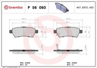 Brembo Bremsbelagsatz Scheibenbremse Prime P 56 060 FüR Nissan Pathfinder NP300