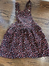 Girl's Maroon Leopard Corduroy Jumper Cotton Size 5