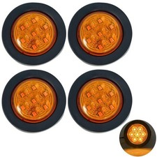 2 Amberred Round Trailer 7 Led Clearance Marker Lights Dot Fmvss 108 Sae