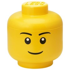 LEGO Head Storage Box Large 27.1cm Height Yellow Boy Stackable Organizer New