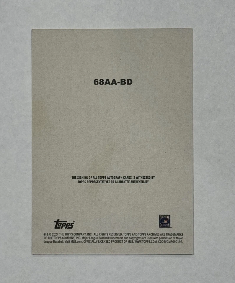 Topps 2024 Archives Baseball #68AA-BD Bucky Dent Auto - Image 2 of 2