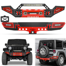 For 2007-2018 Jeep Wrangler Jk Front Rear Bumper Guard W Led Lights D-rings For 2007-2018 Jeep Wrangler Jk Front Rear Bumper Guard W Led Lights D-rings
