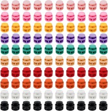 100 Pcs Assorted Color Plastic Double Hole Spring Cord Lock End Colorful