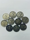 1942 & 1943 Walking Liberty Half Dollars 10 Coin Lot. 4 With Mint Mark S&D.