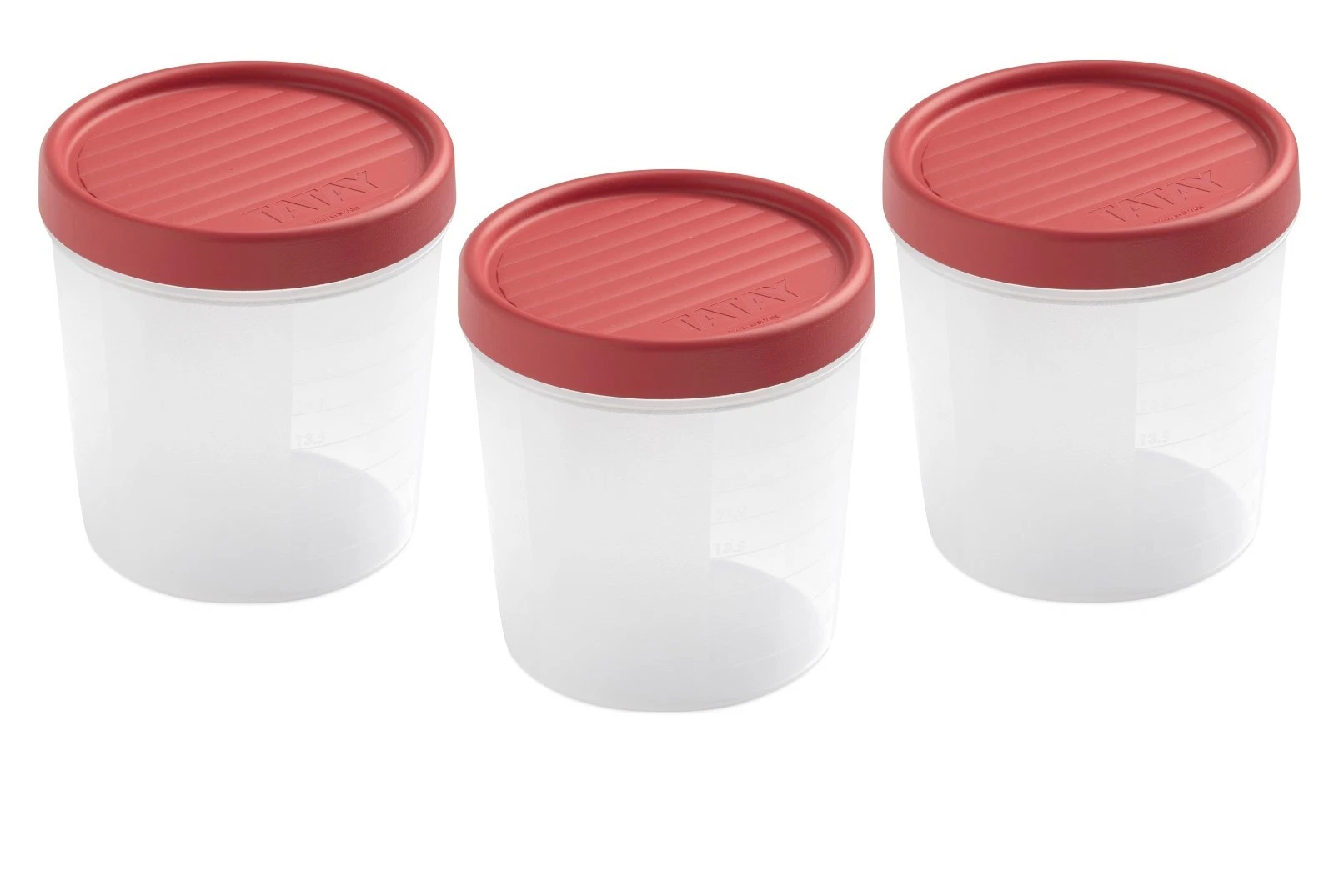 Tatay 1L Airtight Food Storage Containers Red BPA Free Microwave Safe, 3 Pack