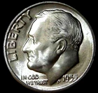 1955-S 10C Roosevelt Dime BU 90% Silver 26owt0223-2