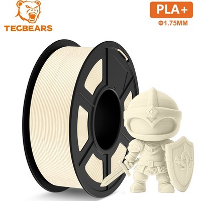 TECBEARS PLA Plus Filament 1.75mm 3D Printer Filament PLA+ 1KG Neatly Natural