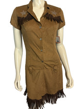 Cowgirl Diva Brown Faux Suede Dress Costume Size M, Runs Small