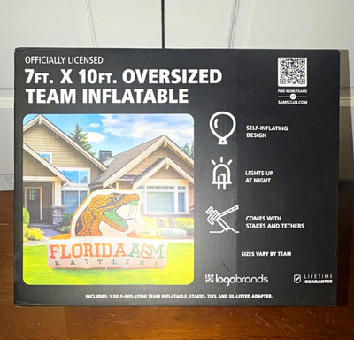 Logo Brands Florida A&M Rattlers Officially Licensed 7ft x 10ft Inflatable