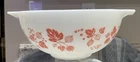 Vintage Pyrex 443 Cinderella Mixing Bowl 2.5 Qt Gooseberry White Pink Ex Cond