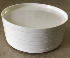 Massimo Vignelli / Heller Italy White Melamine Stackable 7.75" Plates - Set of 6