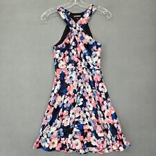 Express Dress Black Midi Preppy Floral Sleeveless Surplice Women Size 2 Sundress