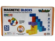 Feoxialy Magnetic Block Building Kids 3D Set 52 Pcs STEM Intelligence Toys New