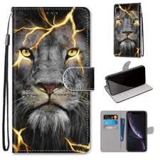 Lion Wallet Phone Case For iPhone Samsung OPPO Xiaomi Huawei ZTE Sony Motorola 