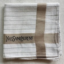 Handkerchief Vintage Beige Cotton Horizontal Striped Classic Pocket Square 18"