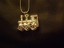 Silver Necklace with Train Charm (chain is 18 inches long)