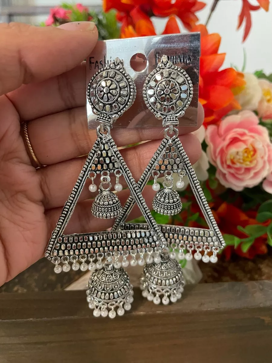 Big oxidized hotsell earrings