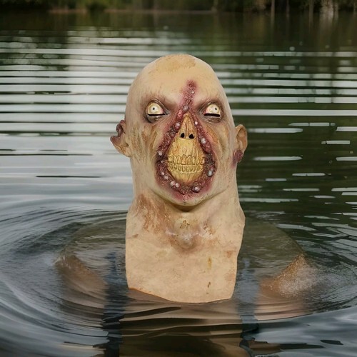 Rare Ghoulish Productions Zombie Mask Face Melted Adult Halloween Party Display - Picture 3 of 18