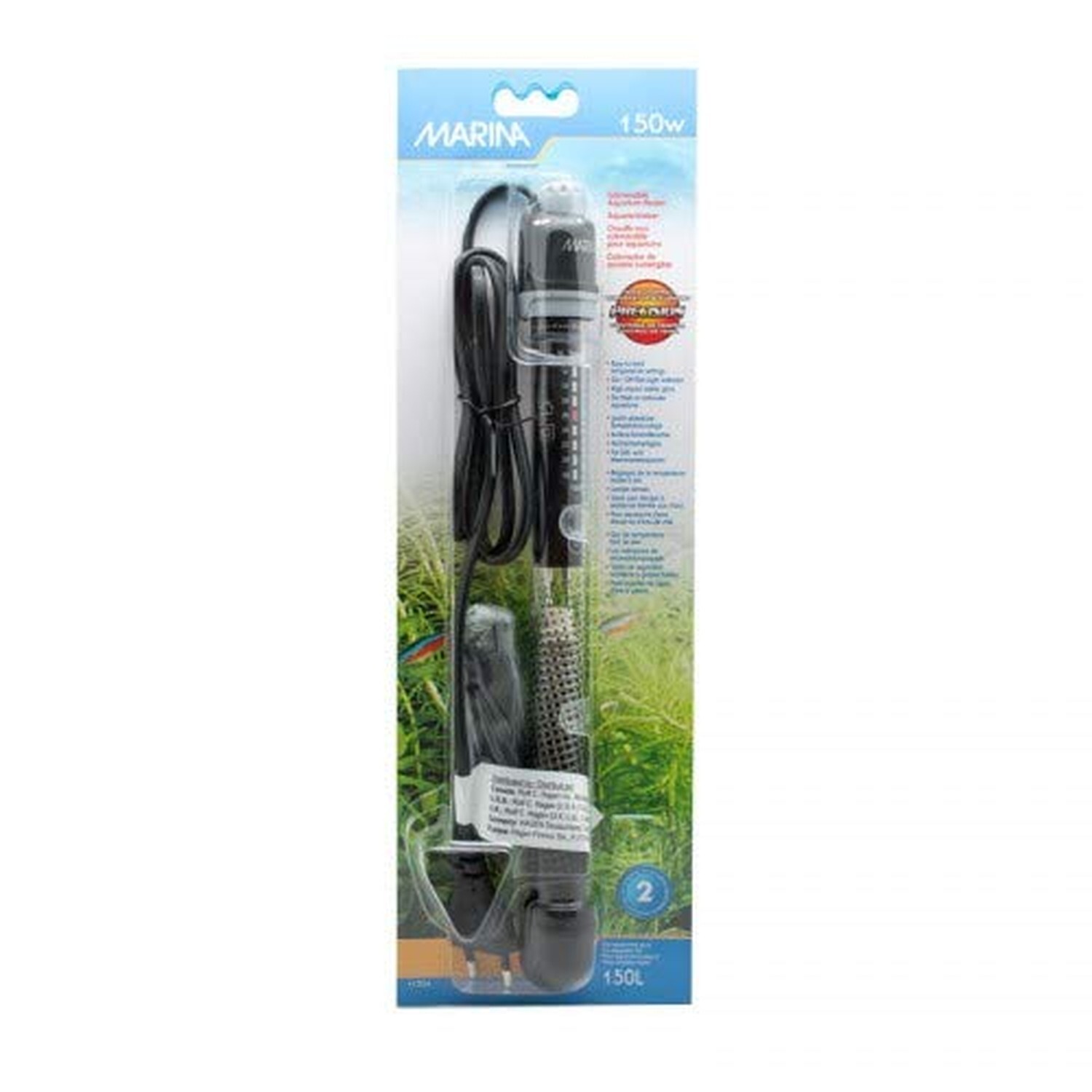 Marina Submersible Aquarium Heater 150 Watt 150watt Standard Packaging