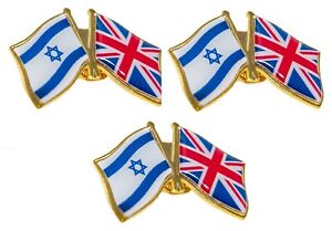 Israel & United Kingdom Flag Friendship Courtesy Pin Badge
